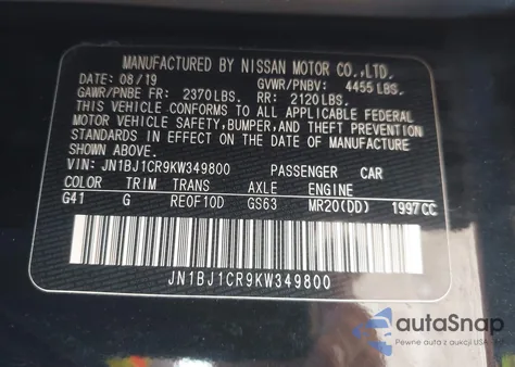 2019 Nissan Rogue Sport Sv из США, поврежденный, VIN JN1BJ1CR9KW349800